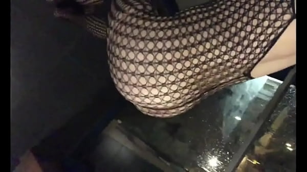 Amateur crossdresser playing in public