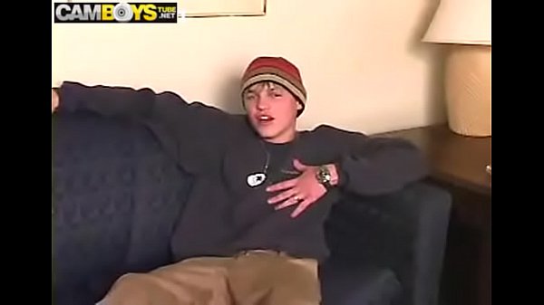 Amazing blond twink jerks selfsuck eatcum