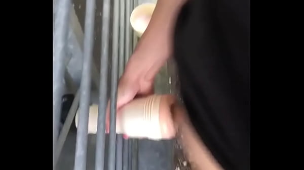 fucking fleshlight by the train tracks (ALMOST GOT CAUGHT)