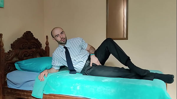 Hairy Businessman Striptease, Fingering Big Ass, Jerking Off and Cumming by Louis Ferdinando