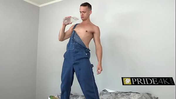 Tattooed gay pleasured his friend