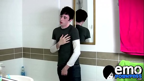 Emo with a hot body and tattoo having his debut on camera