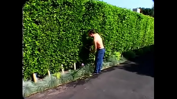 Hunks cock sucking and ass fucking in outside threesome