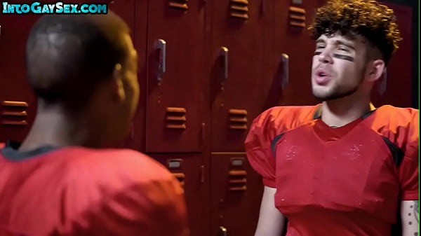 IR locker room bareback anal action with muscled studs