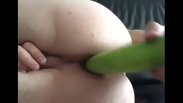 playing with a cucumber