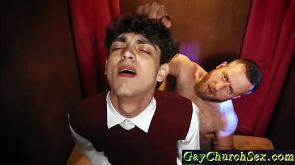 GayChurchSex- Bear Priest barebacks Teen Boy at Church